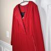 ADRIANNA PAPELL Red Stretch Scarlet Long Sleeve Back Zip Tuxedo Jumpsuit 4