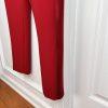 ADRIANNA PAPELL Red Stretch Scarlet Long Sleeve Back Zip Tuxedo Jumpsuit 4