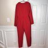 ADRIANNA PAPELL Red Stretch Scarlet Long Sleeve Back Zip Tuxedo Jumpsuit 4