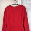 ADRIANNA PAPELL Red Stretch Scarlet Long Sleeve Back Zip Tuxedo Jumpsuit 4