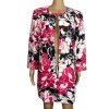 KASPER Women Multicolor Floral Polyester Open Front Collarless Blazer Size 18