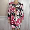 KASPER Women Multicolor Floral Polyester Open Front Collarless Blazer Size 18