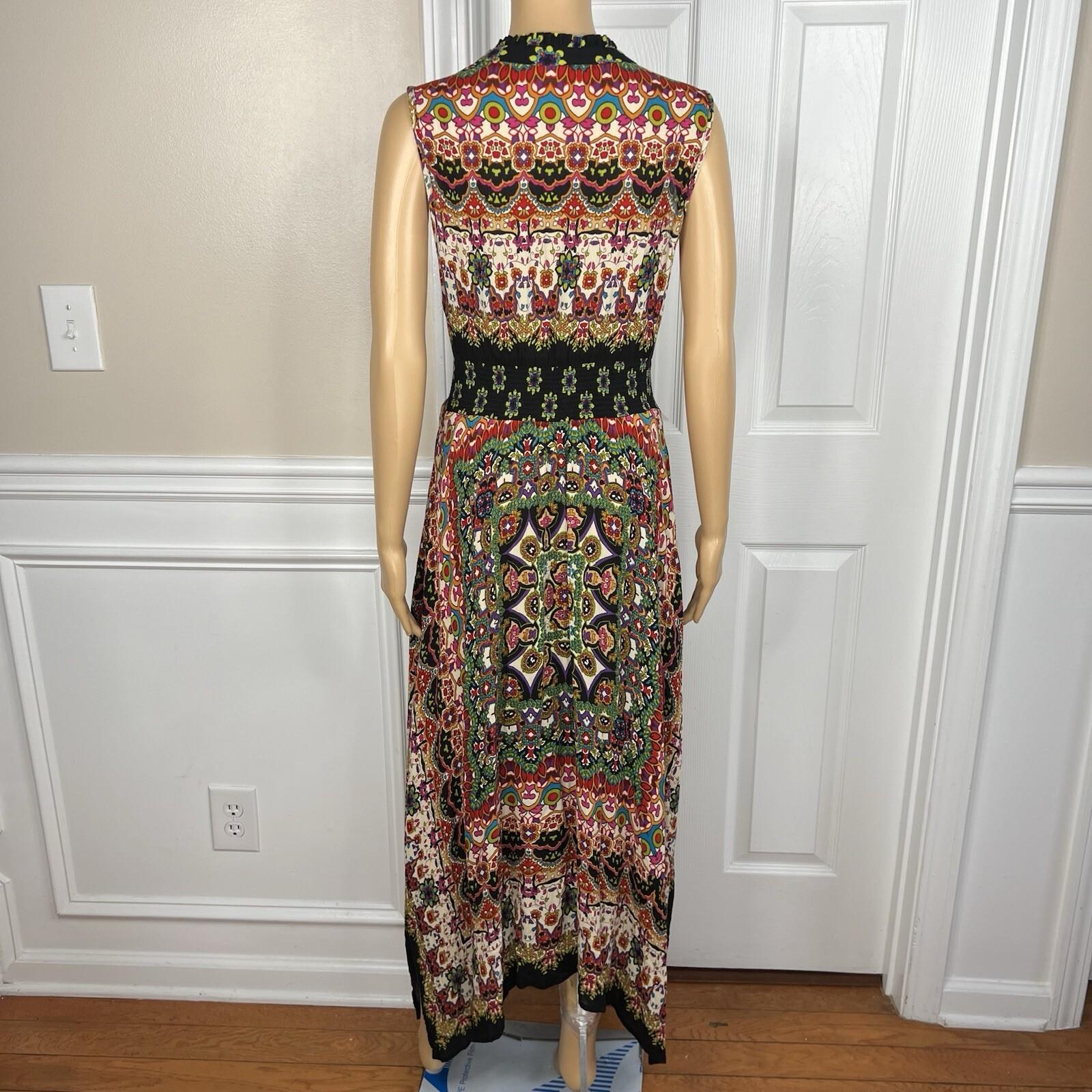 Bila Dress Size XL Sleeveless Maxi Scarf Smocked Bohemian Gypsy Boho Artsy