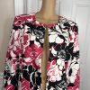 KASPER Women Multicolor Floral Polyester Open Front Collarless Blazer Size 18