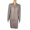 LAFAYETTE 148 NY  Women Virgin Wool Skirt Suit Size 4 Beige Stretch Lined 2PC