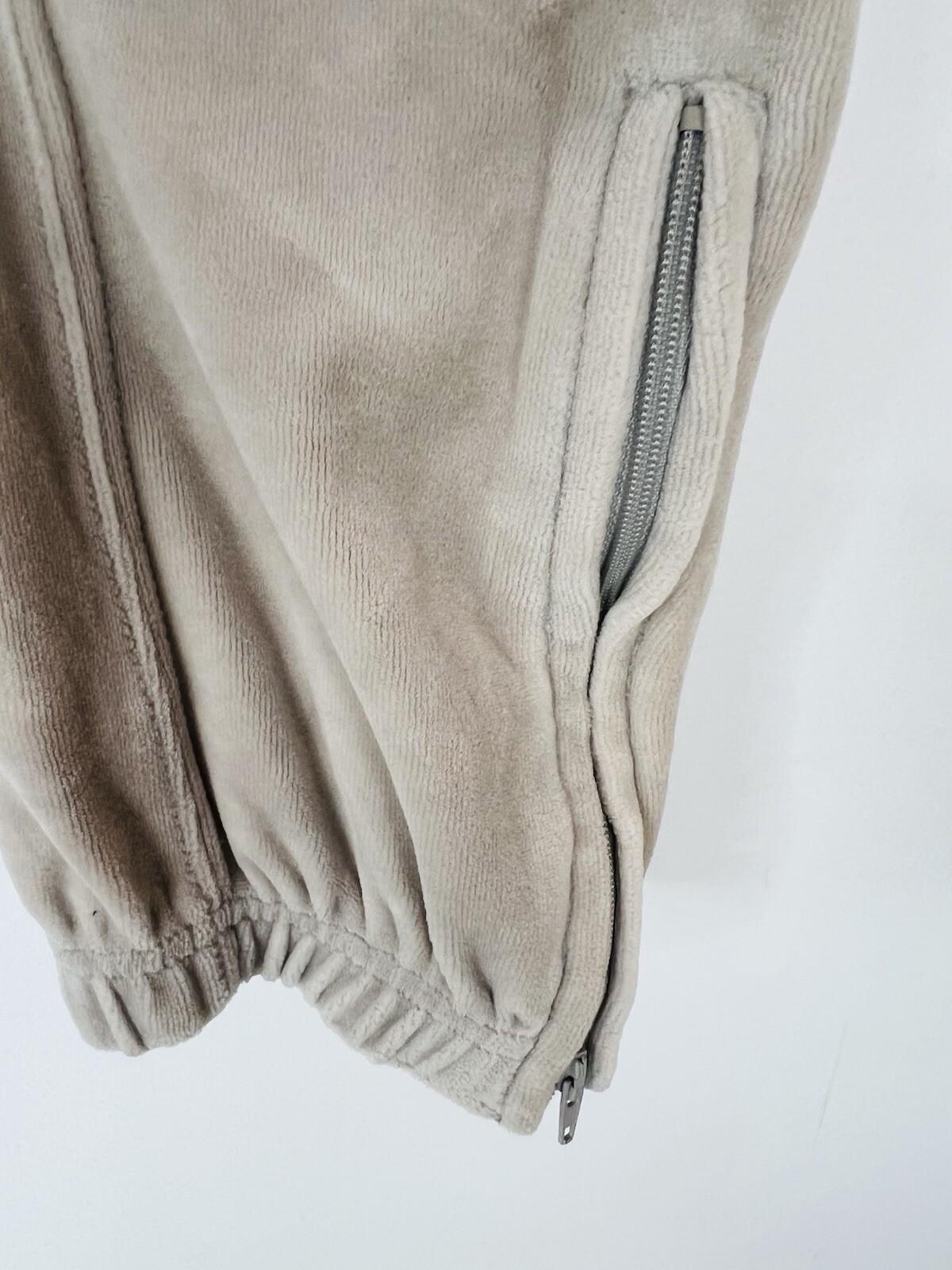 10-4081.jpg Sean John Men Vtg Velour Track Jogger XL Pants Beige Athleisure Sportswear Y2K