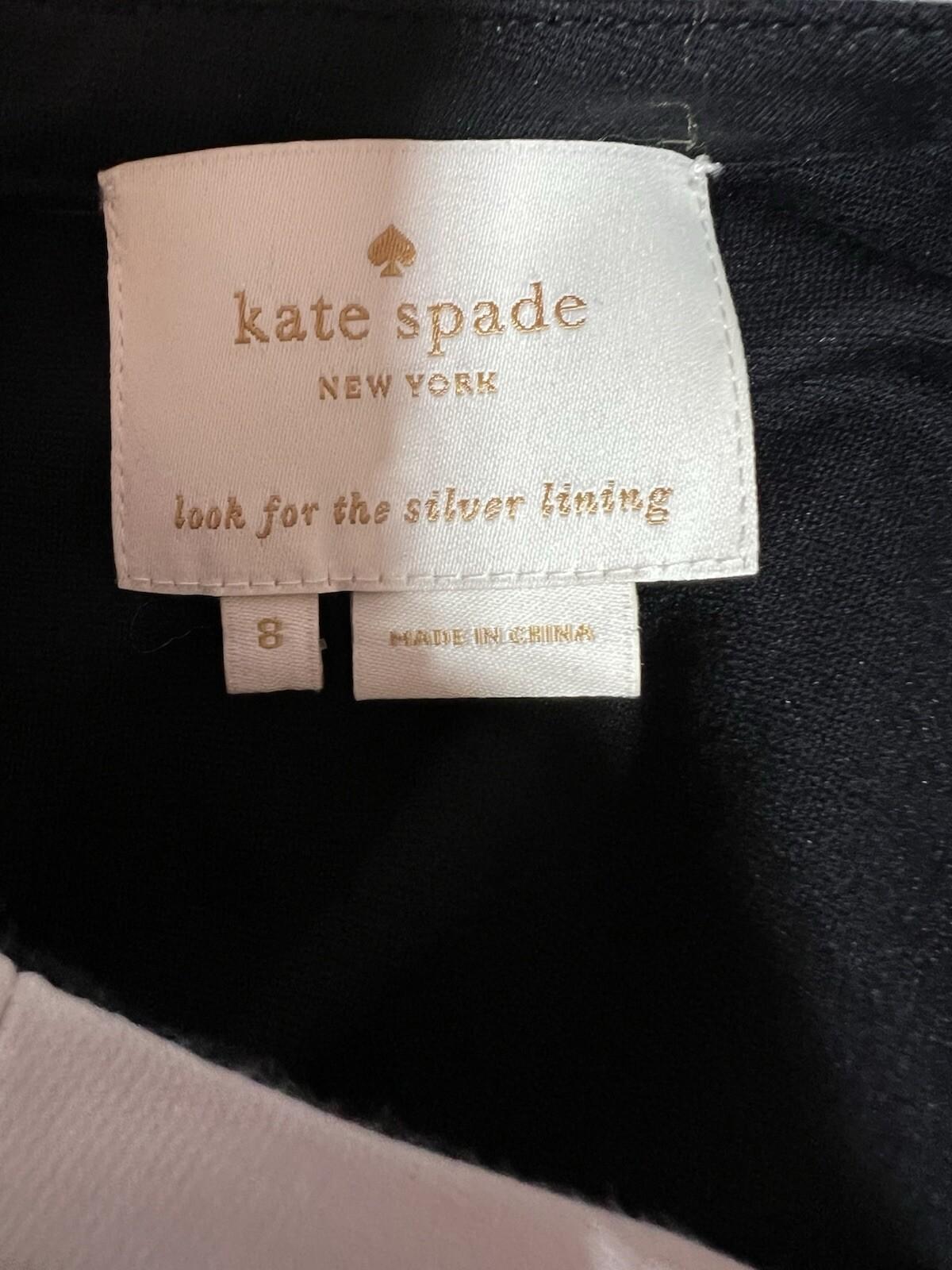 Kate Spade Viscose Spandex Mini Dress Size 8 Black A line Stretch Round Neck Y2K