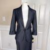 Tahari ASL Polyester Rayon Stretch Skirt 10 Suit 6 Dark Blue 3/4 Sleeve New 2pc