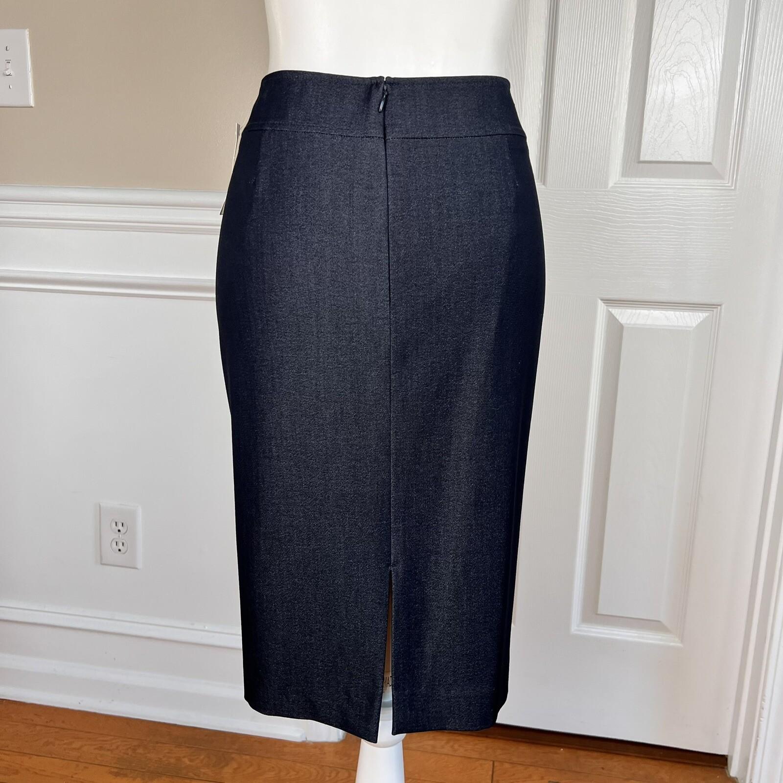 Tahari ASL Polyester Rayon Stretch Skirt 10 Suit 6 Dark Blue 3/4 Sleeve New 2pc