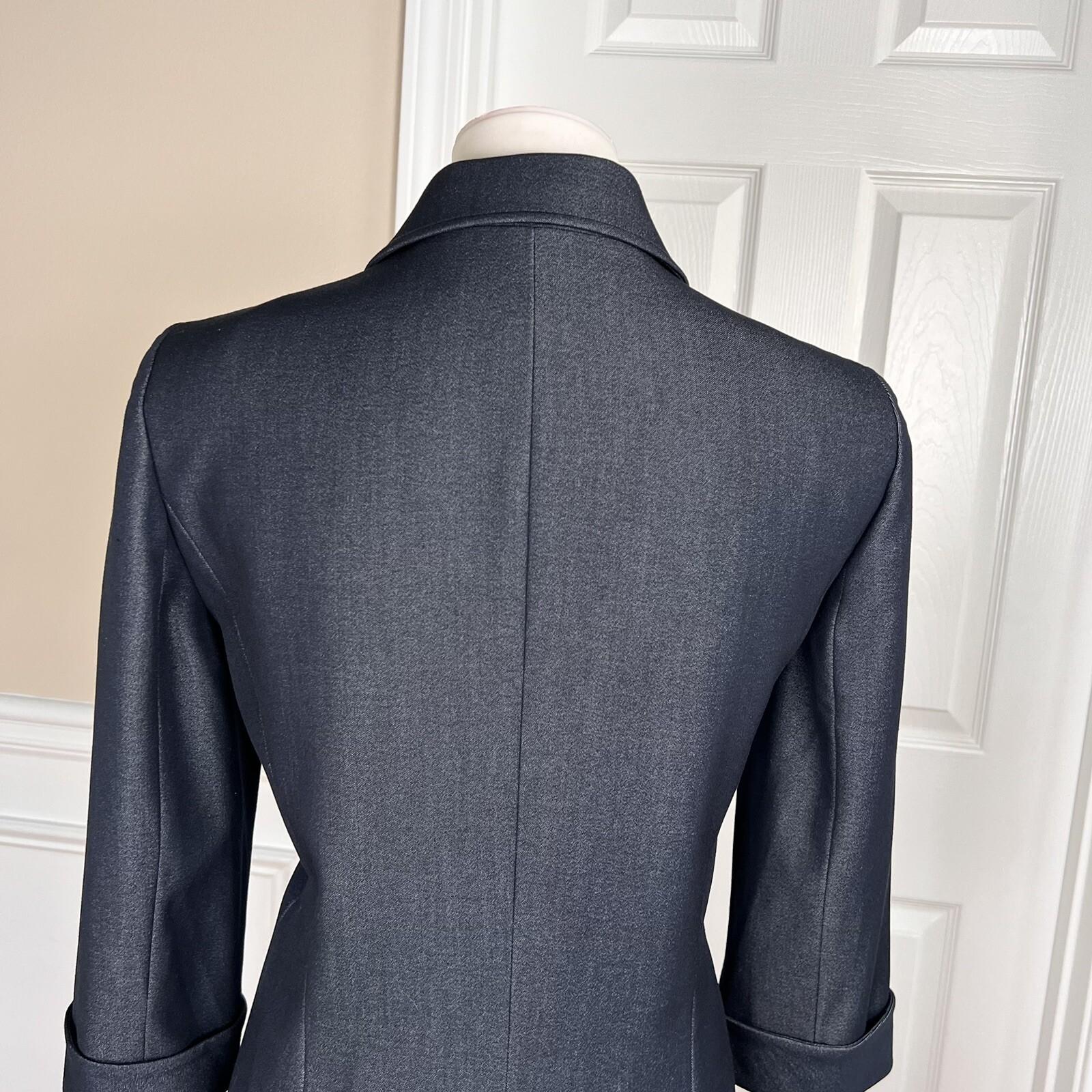 Tahari ASL Polyester Rayon Stretch Skirt 10 Suit 6 Dark Blue 3/4 Sleeve New 2pc