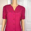 Kasper ASL Viscose Blend Skirt Suit 12 Pink Embroidered Lined Short Sleeve 2PC