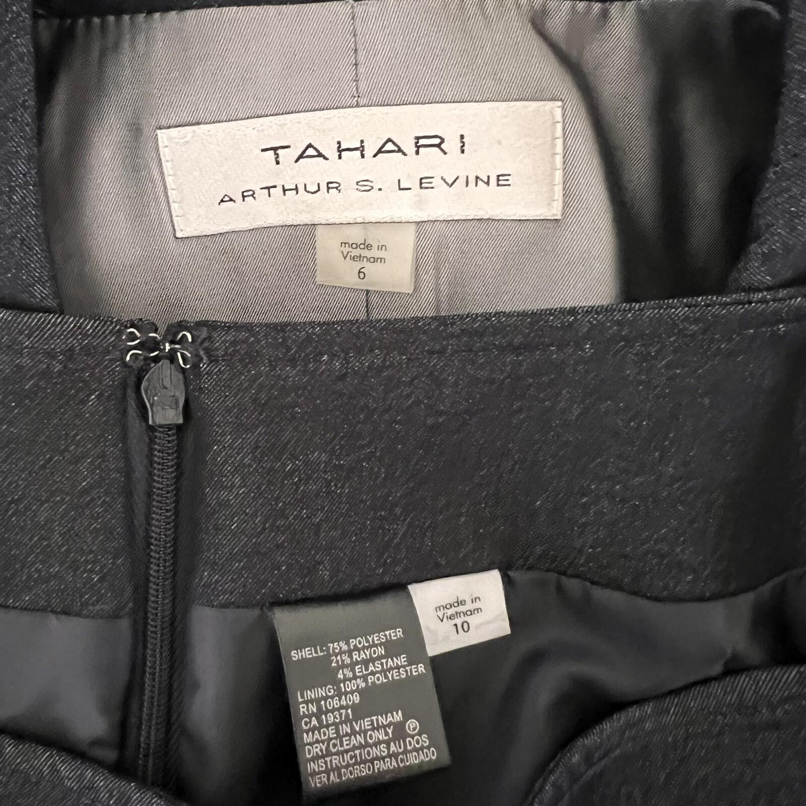 Tahari ASL Polyester Rayon Stretch Skirt 10 Suit 6 Dark Blue 3/4 Sleeve New 2pc