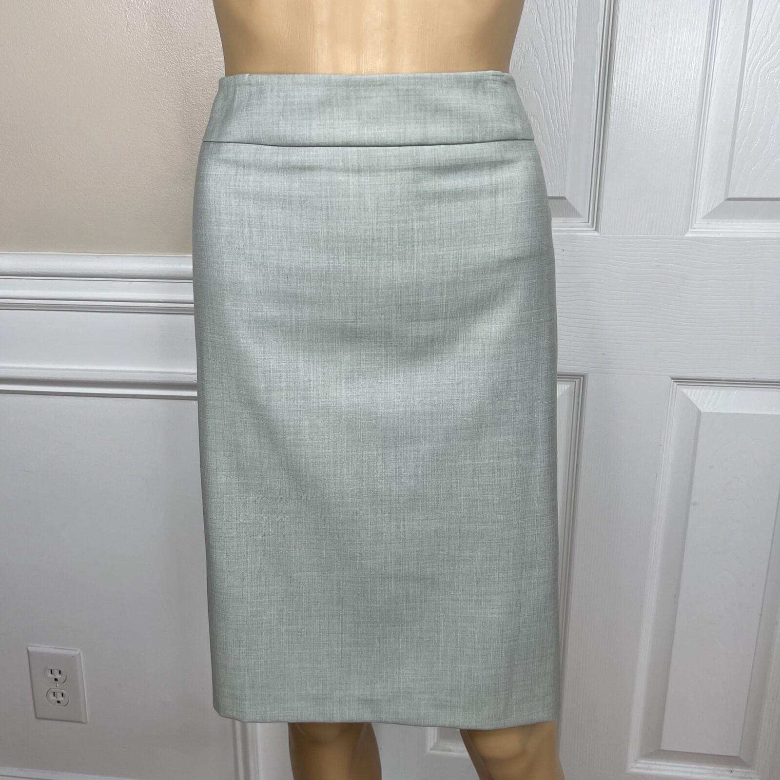 Kasper Women Polyester Rayon Skirt Suit 10P Light Gray Notch Collar Lined 2PC