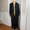 MSGM Milano Cotton Linen Tunic Size S/M Black Fringe Open Front Mid Length