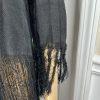 MSGM Milano Cotton Linen Tunic Size S/M Black Fringe Open Front Mid Length
