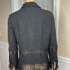 MSGM Milano Cotton Linen Tunic Size S/M Black Fringe Open Front Mid Length