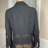 MSGM Milano Cotton Linen Tunic Size S/M Black Fringe Open Front Mid Length