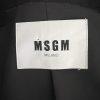 MSGM Milano Cotton Linen Tunic Size S/M Black Fringe Open Front Mid Length
