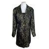 TERRAMINA Polyester Metallic Blazer Size 20 Black Gold Mid Length Lined 1PC