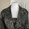 TERRAMINA Polyester Metallic Blazer Size 20 Black Gold Mid Length Lined 1PC