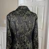 TERRAMINA Polyester Metallic Blazer Size 20 Black Gold Mid Length Lined 1PC