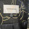 TERRAMINA Polyester Metallic Blazer Size 20 Black Gold Mid Length Lined 1PC