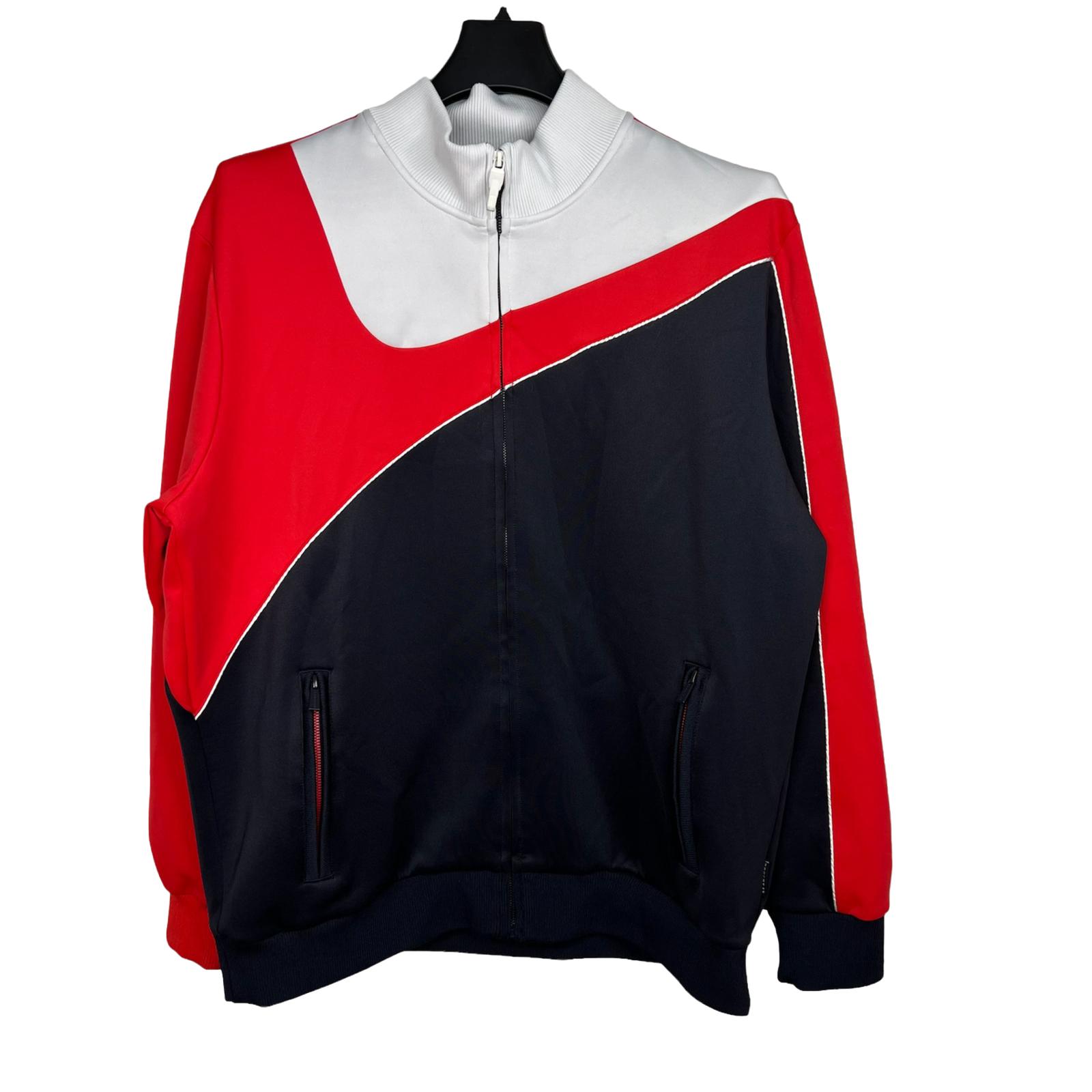 SEAN JOHN Men Track Jacket Size 2XL White Red Black Full Zip Collared Y2K