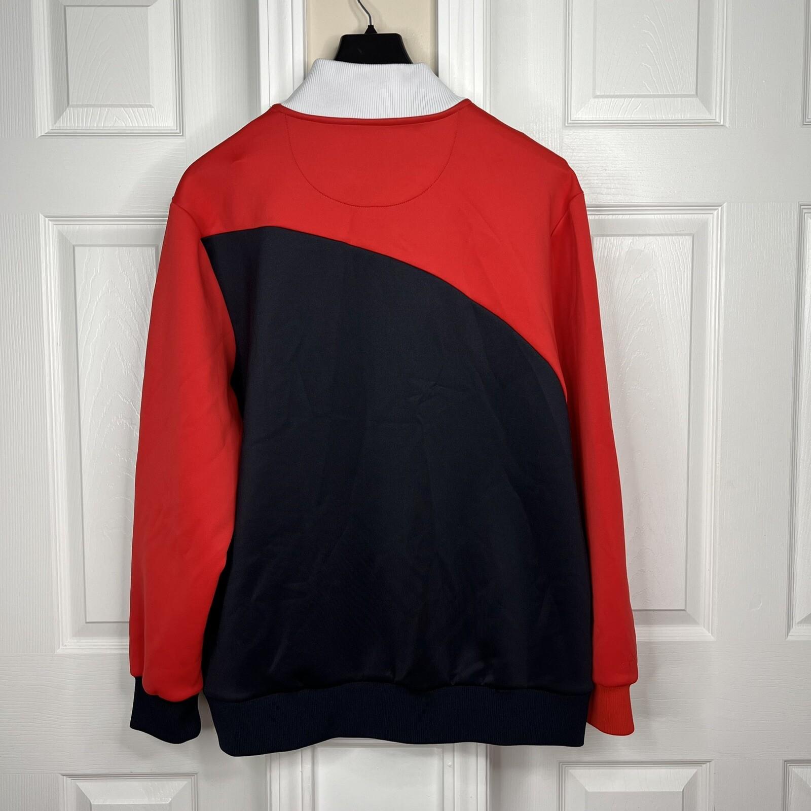 SEAN JOHN Men Track Jacket Size 2XL White Red Black Full Zip Collared Y2K