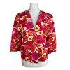 KASPER Women Linen Rayon Blazer Size 8P Multicolored Collarless Lined 1PC