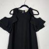 Kate Spade Dress S Black Cold Shoulder Cascading Ruffles Feminine Minimalist