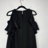 Kate Spade Dress S Black Cold Shoulder Cascading Ruffles Feminine Minimalist