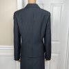 Calvin Klein Polyester Rayon Skirt 8 Suit 10 Black Striped Lined Career 2PC