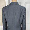 Calvin Klein Polyester Rayon Skirt 8 Suit 10 Black Striped Lined Career 2PC