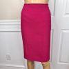 Kasper ASL Viscose Blend Skirt Suit 12 Pink Embroidered Lined Short Sleeve 2PC