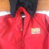 BUTWIN Men Red Zipped Hooded Nylon Windbreaker Quilted Lining Coat Size L