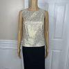 Valentine Polyester Skirt Suit Top 12 Gold Black Beaded Open Front Lined 3PC