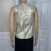 Valentine Polyester Skirt Suit Top 12 Gold Black Beaded Open Front Lined 3PC