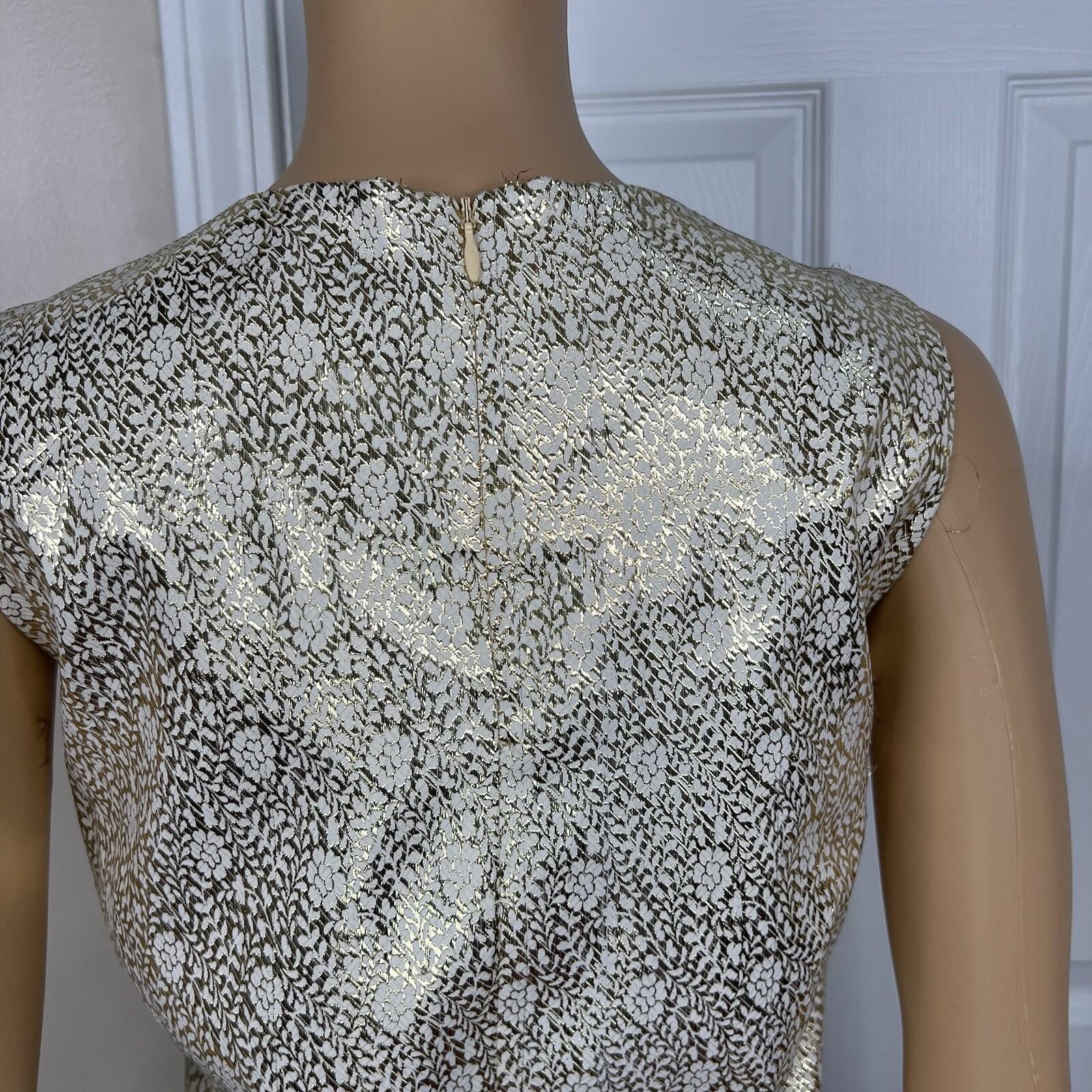 Valentine Polyester Skirt Suit Top 12 Gold Black Beaded Open Front Lined 3PC
