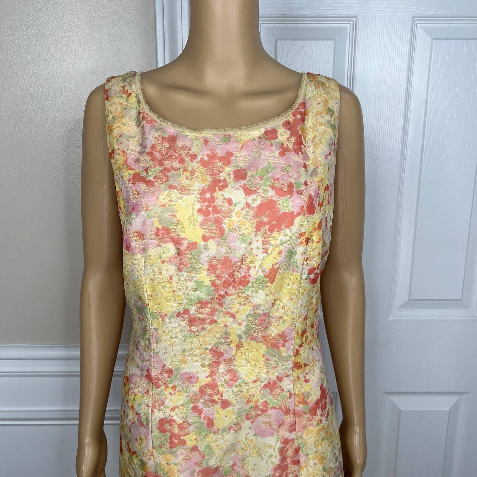 Nipon Boutique Vintage Polyester Rayon Dress Suit 10 Floral Brocade Lined 2PC