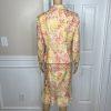 Nipon Boutique Vintage Polyester Rayon Dress Suit 10 Floral Brocade Lined 2PC