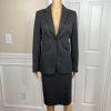 Tommy Hilfiger Rayon Polyester Spandex Skirt 4 Suit 2 Gray Striped 2PC New
