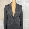 Tommy Hilfiger Rayon Polyester Spandex Skirt 4 Suit 2 Gray Striped 2PC New