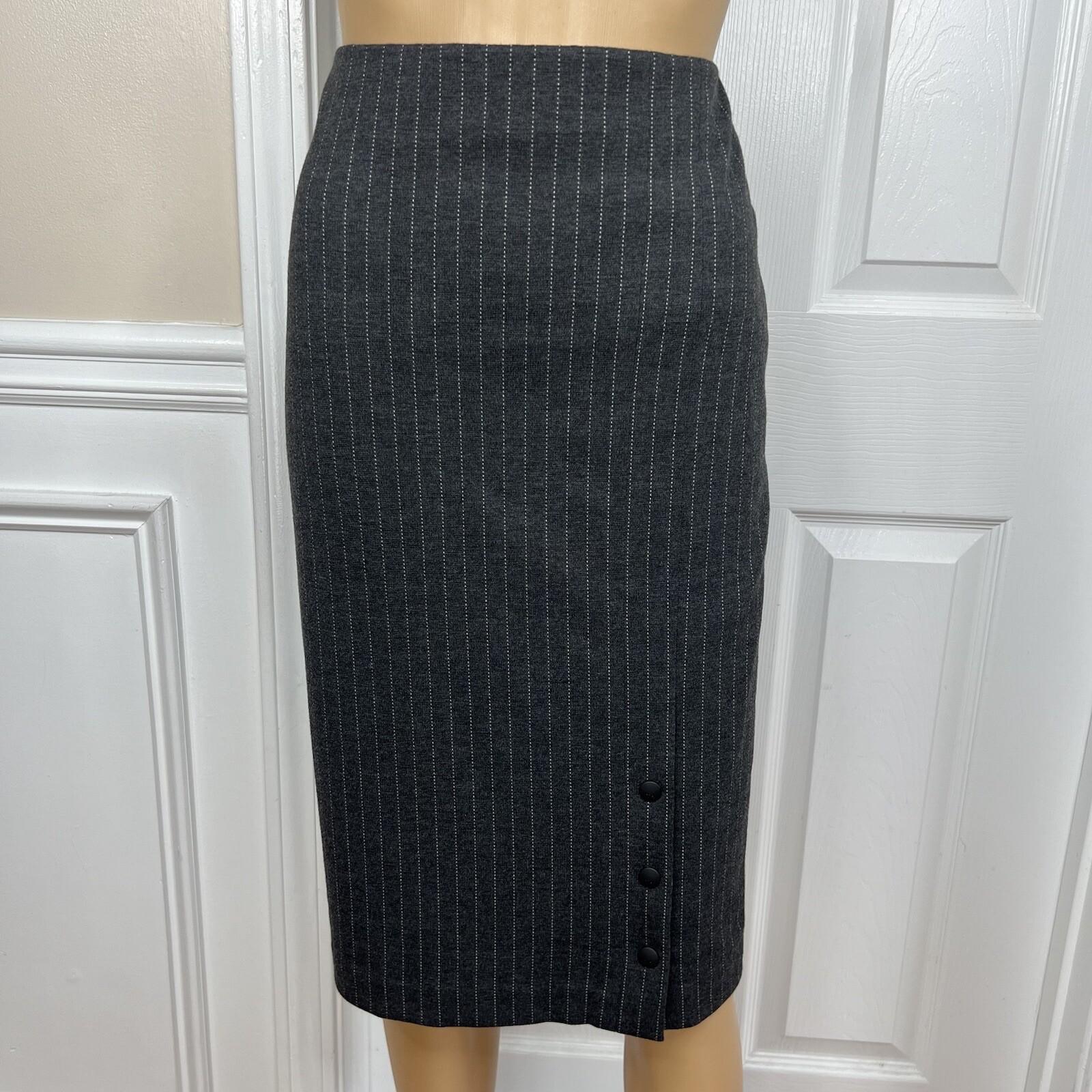 Tommy Hilfiger Rayon Polyester Spandex Skirt 4 Suit 2 Gray Striped 2PC New