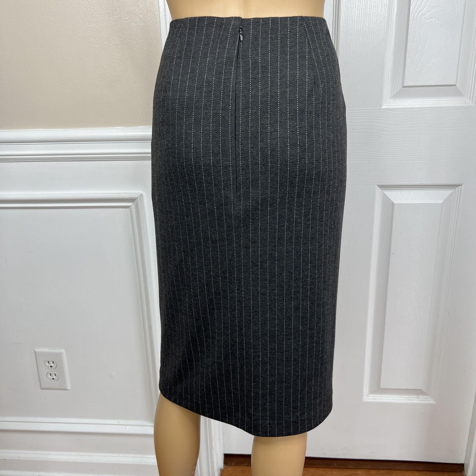 Tommy Hilfiger Rayon Polyester Spandex Skirt 4 Suit 2 Gray Striped 2PC New