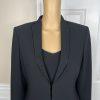 Albert Nipon Triacetate Polyester Dress Suit 10 Black Beaded Embellished 2PC
