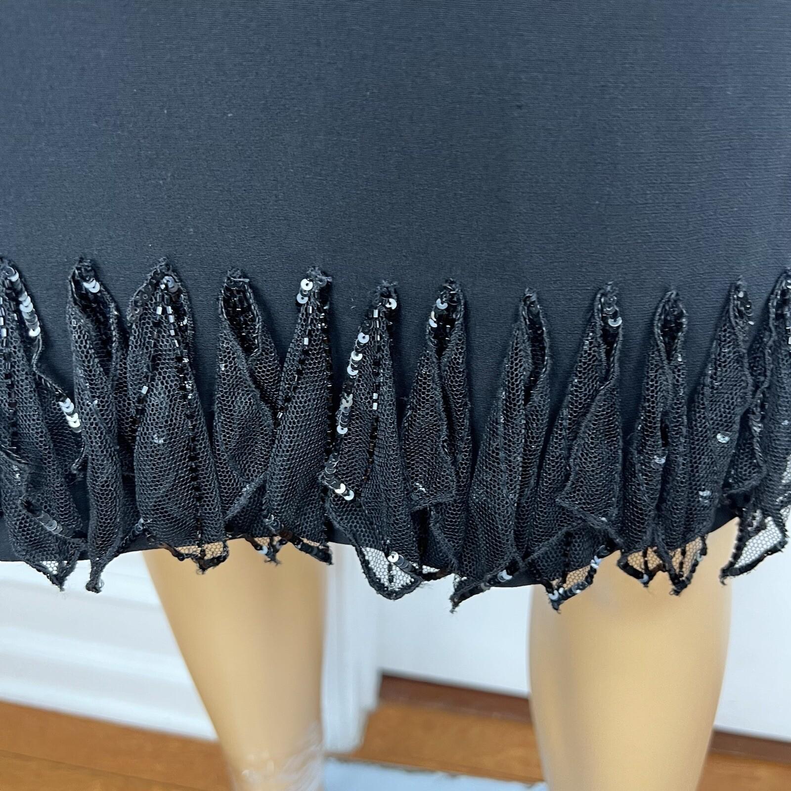 Albert Nipon Triacetate Polyester Dress Suit 10 Black Beaded Embellished 2PC