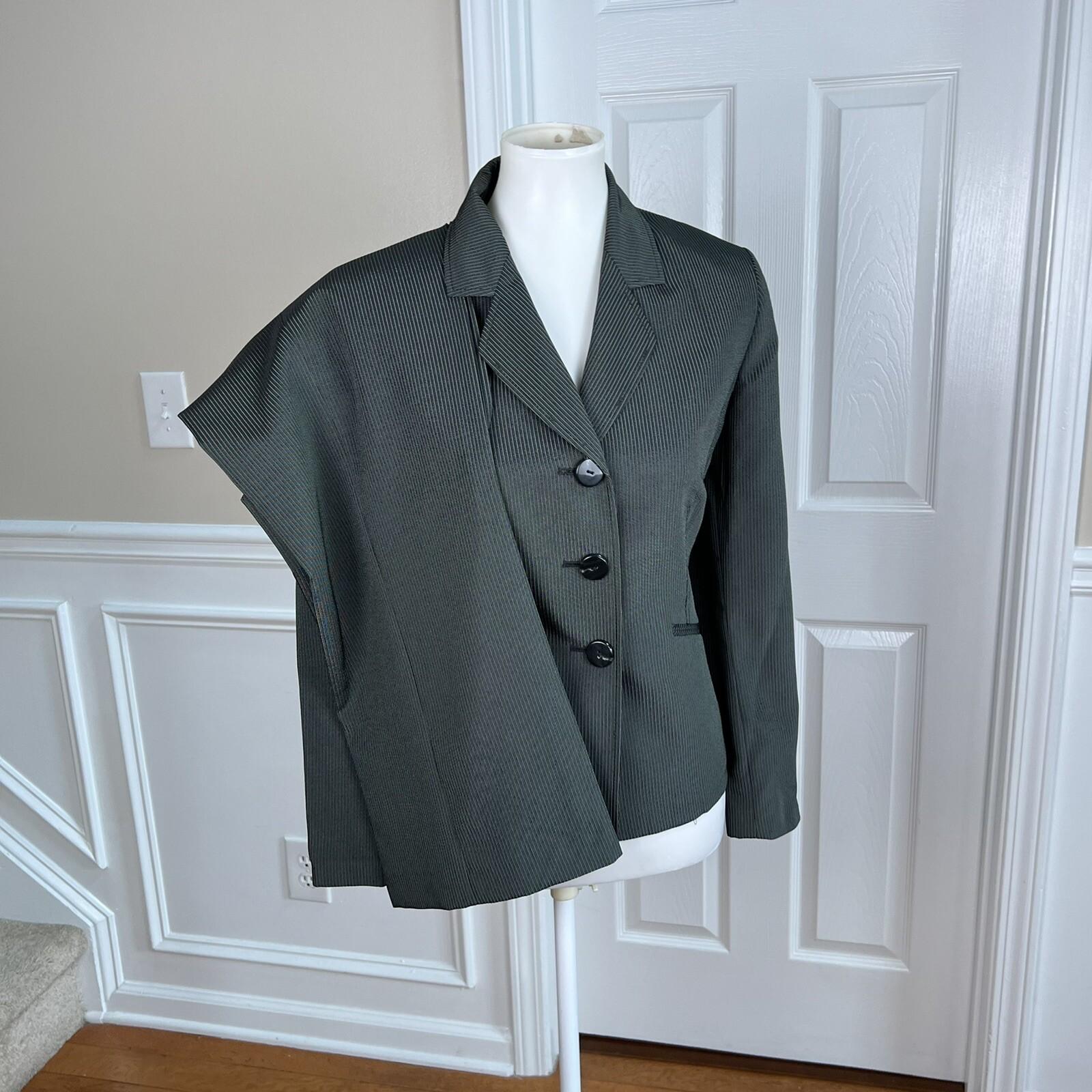 EVAN PICONE Women 2PC Black Striped Polyester Rayon Pant Suit Size 10P