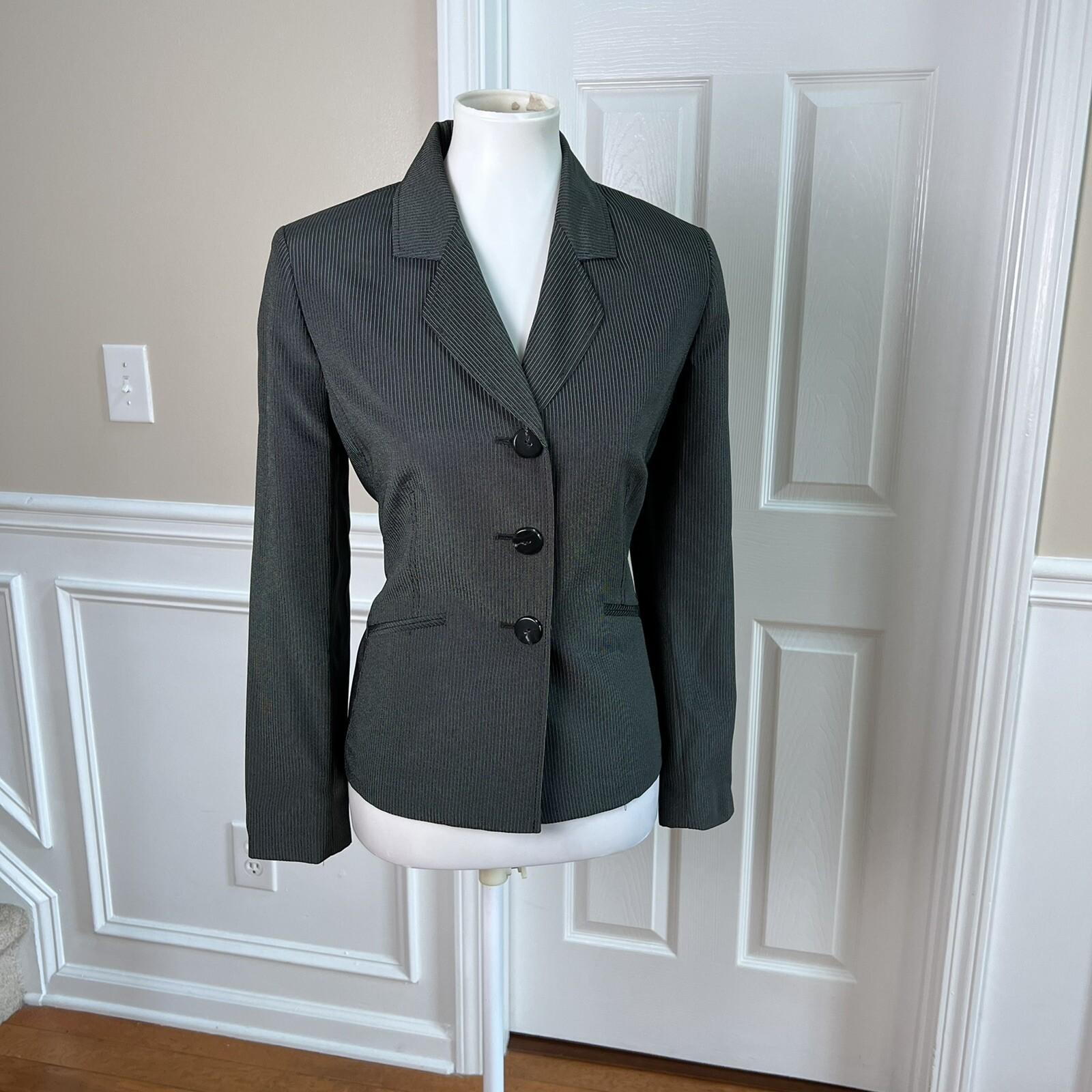EVAN PICONE Women 2PC Black Striped Polyester Rayon Pant Suit Size 10P