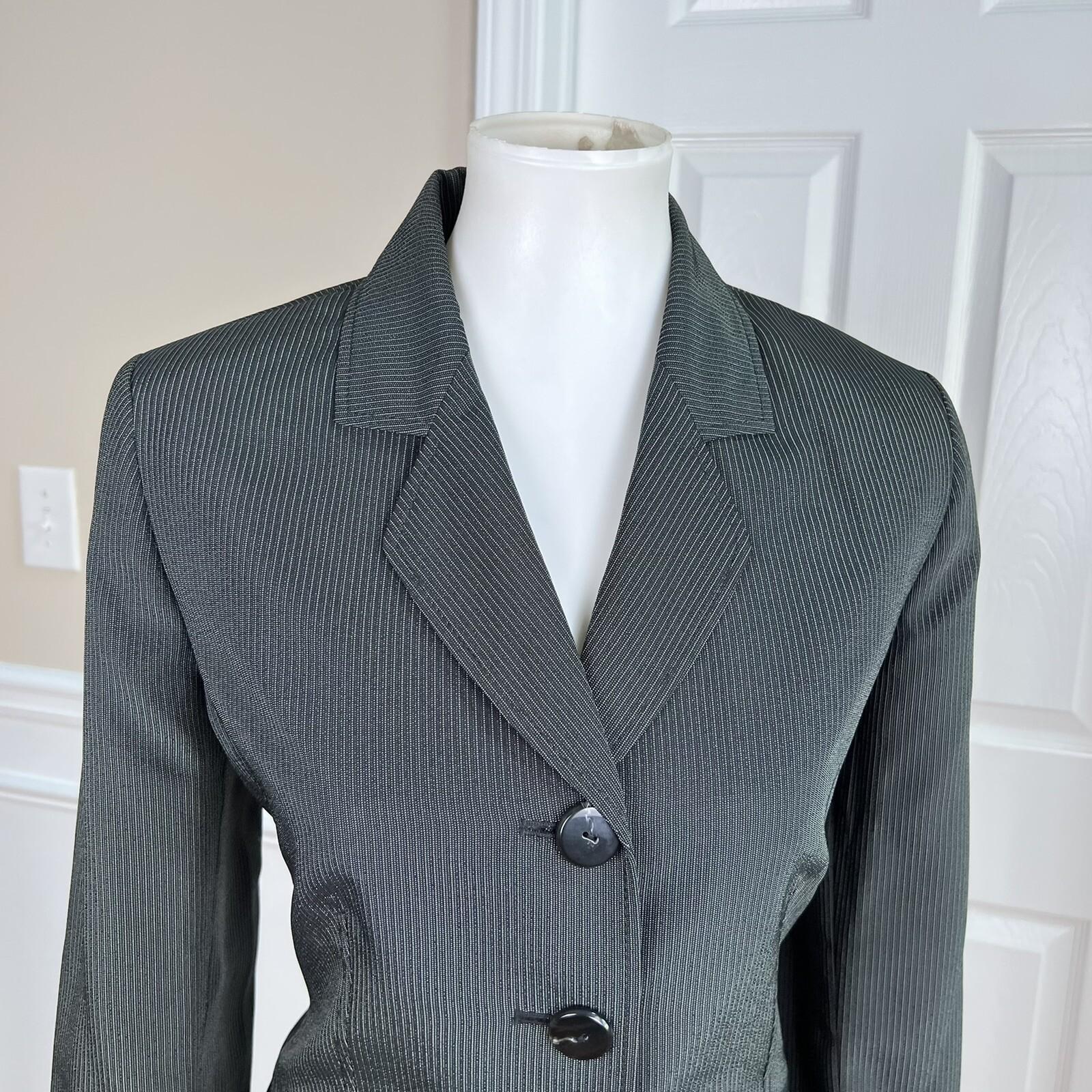 EVAN PICONE Women 2PC Black Striped Polyester Rayon Pant Suit Size 10P