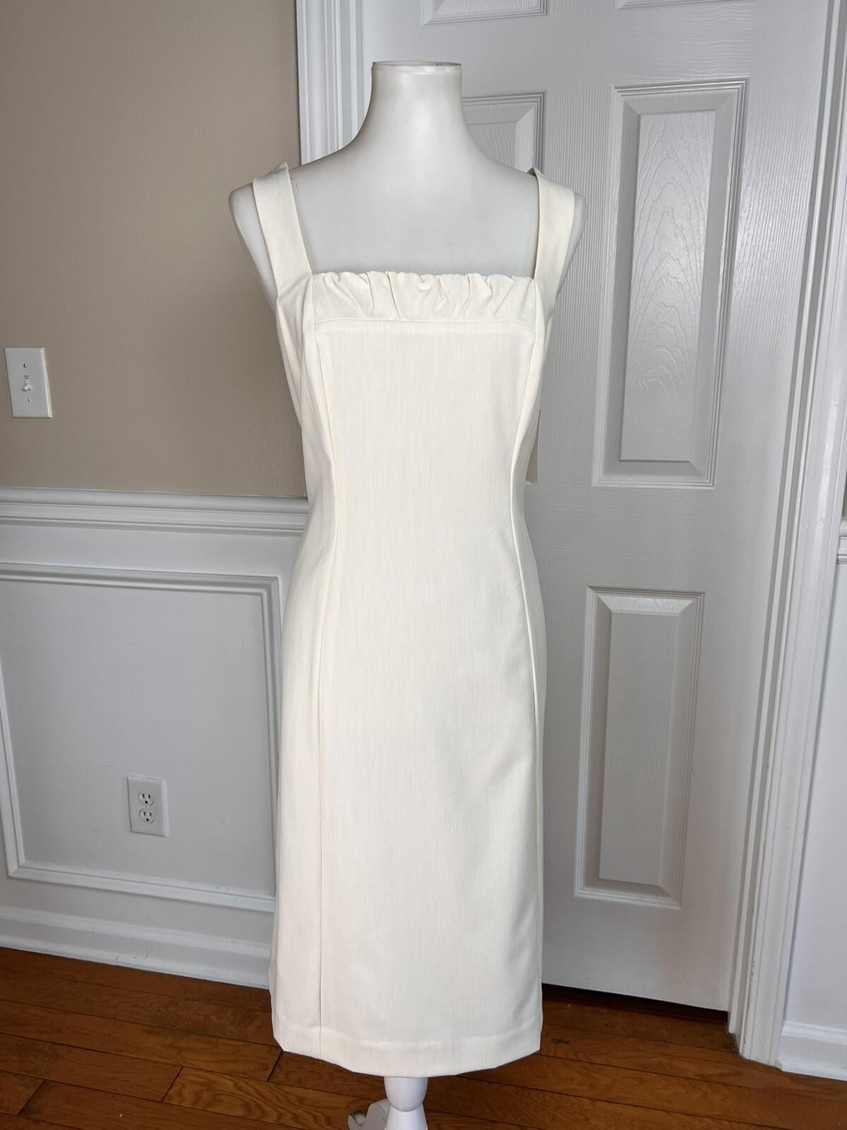 LARRY LEVINE 2PC Oatmeal Polyester Rayon Stretch Dress Suit Size 14 MSRP 0